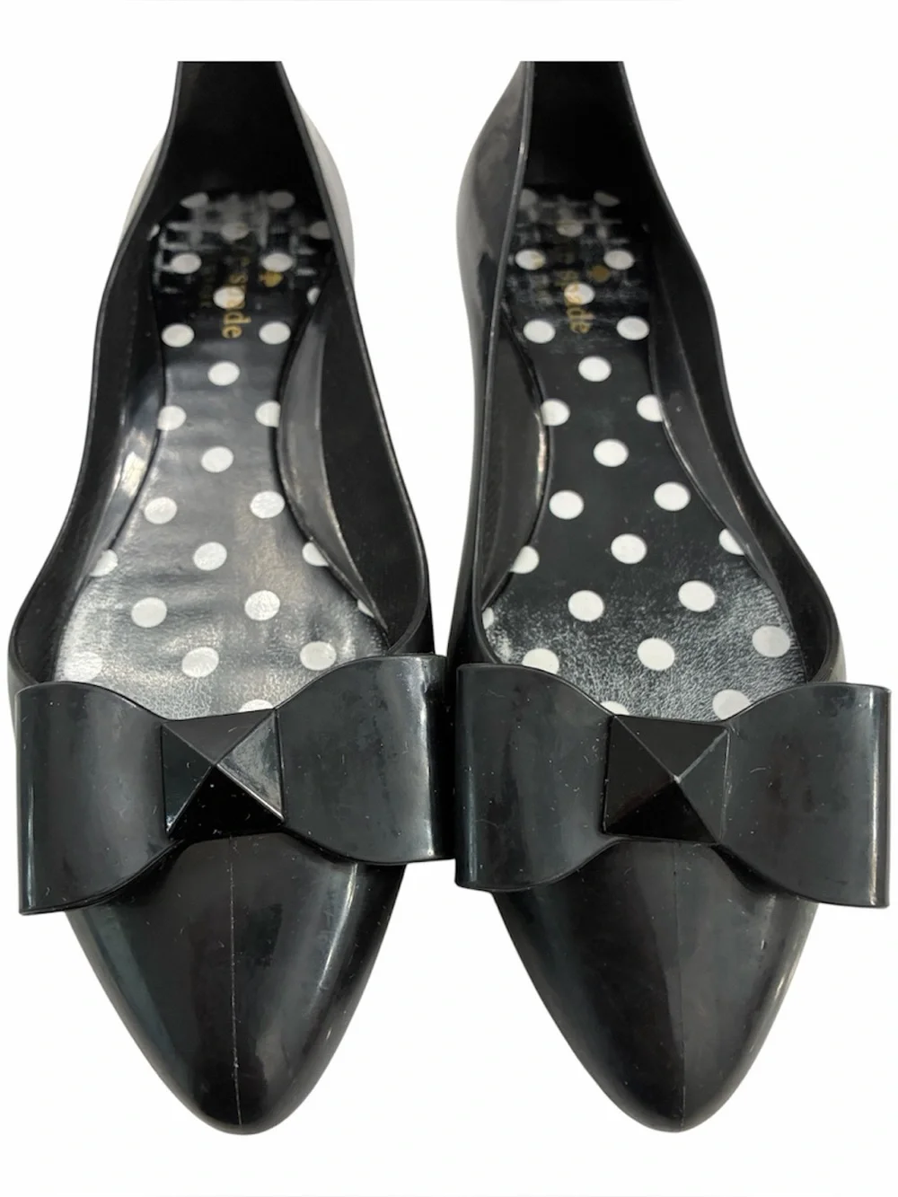 Kate spade Black Bow Pointed Jelly Flats